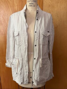 Mac jeans linen blend safari style jacket size s